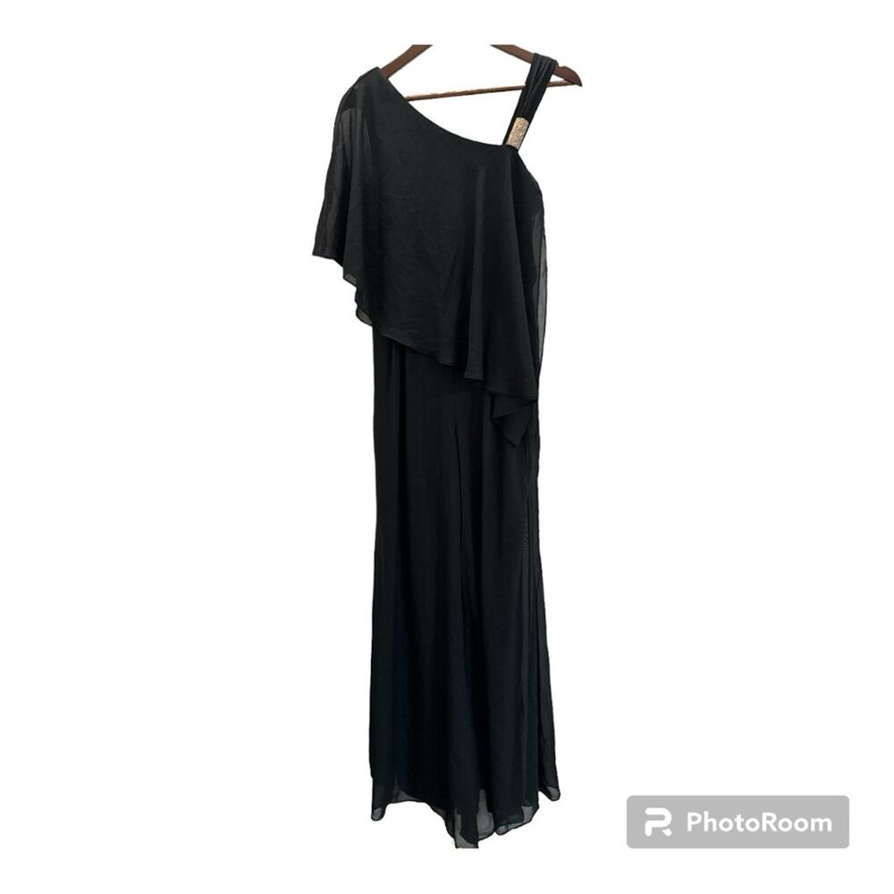 DJ-Jaz Women’s Jumpsuit Lined Side Zipper Rhinestone Black Size Large
